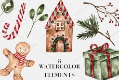 Watercolor Christmas Mouses
