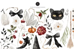 Watercolor Clipart-ELEGANT HALLOWEEN
