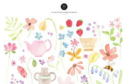 Watercolor Clipart - SPRING MARKET