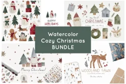 Watercolor Cozy Christmas BUNDLE