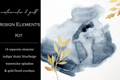 18 Watercolor decorative elements