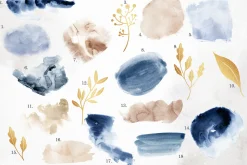 18 Watercolor decorative elements