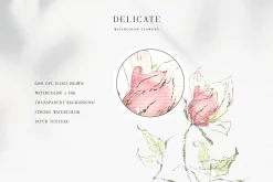 Watercolor delicate flowers png