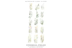 Watercolor Delicate Wildflowers
