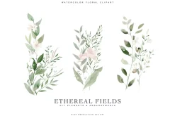 Watercolor Delicate Wildflowers