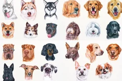100+ Watercolor Dog Breeds - UPDATE