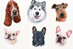 100+ Watercolor Dog Breeds - UPDATE