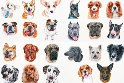 100+ Watercolor Dog Breeds - UPDATE