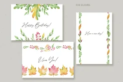 Watercolor fall clipart