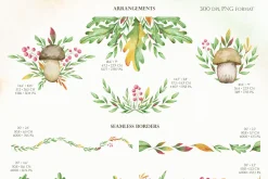 Watercolor fall clipart