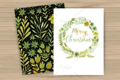 Watercolor floral elements