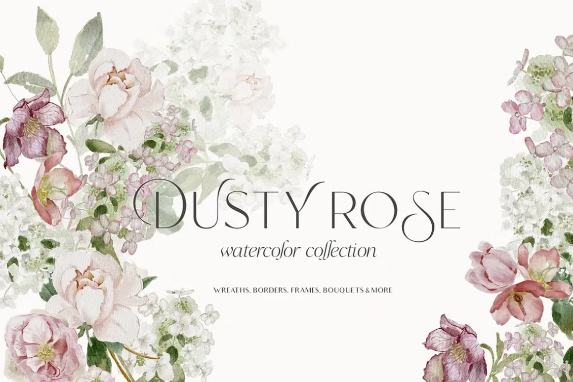 Watercolor Florals Graphics bundle