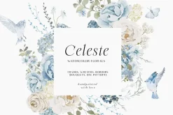Watercolor Florals Graphics bundle