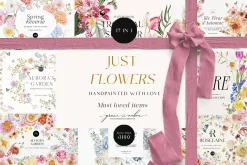 Watercolor Florals Graphics bundle