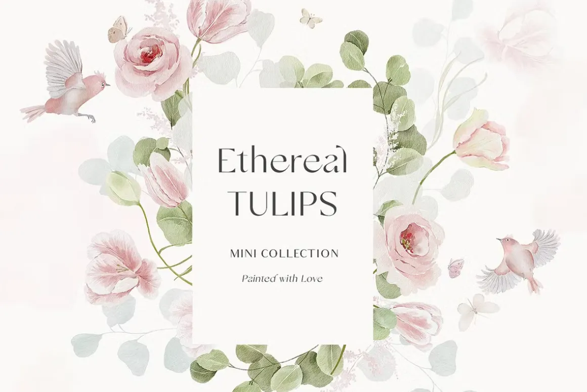 Watercolor Florals Graphics bundle