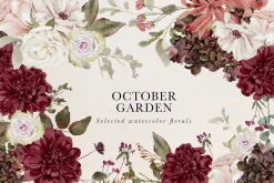 Watercolor Florals Graphics bundle