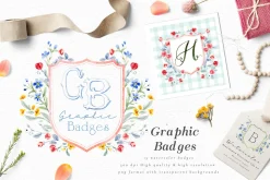 Watercolor Flower Crest DIY