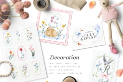 Watercolor Flower Crest DIY