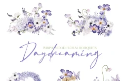 Watercolor Flower - Daydream Purple
