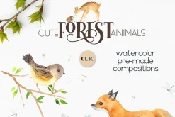 Watercolor Forest Animals