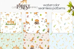 Watercolor Forest Animals