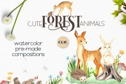 Watercolor Forest Animals
