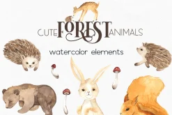 Watercolor Forest Animals