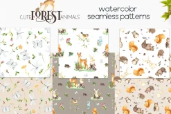 Watercolor Forest Animals