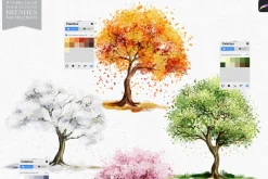 Watercolor Four Seasons Brushes