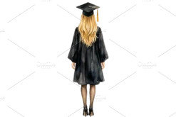 Watercolor Graduation Clipart PNGs