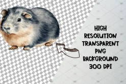Watercolor Guinea Pig Clipart Set