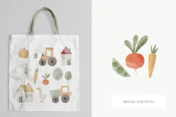 Watercolor Happy Farm