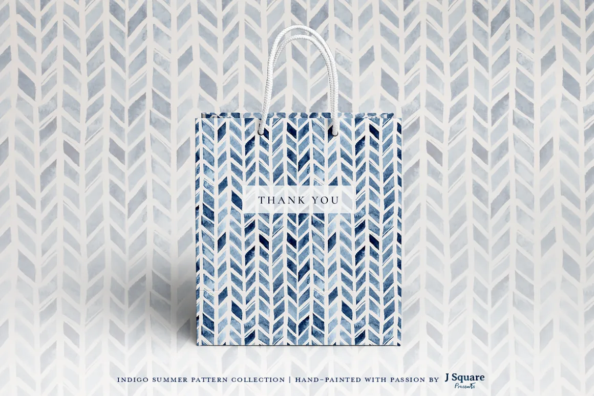Watercolor Indigo Summer Patterns