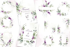 Watercolor Lavender Wedding flowers