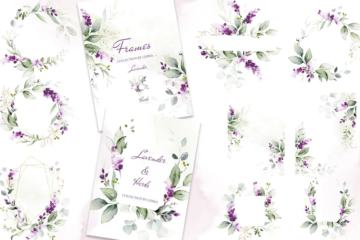 Watercolor Lavender Wedding flowers