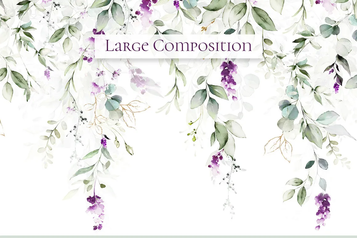 Watercolor Lavender Wedding flowers