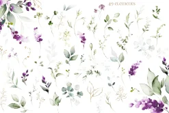 Watercolor Lavender Wedding flowers