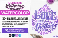 Watercolor Lettering Brush Toolbox