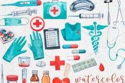 Watercolor Medical Clipart PNG
