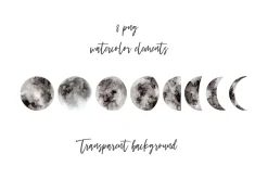 Watercolor Moon Phases