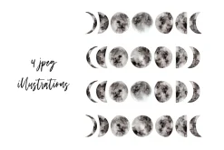 Watercolor Moon Phases