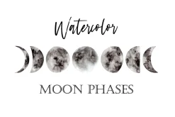 Watercolor Moon Phases