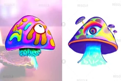 Watercolor Mushroom Eye Clipart