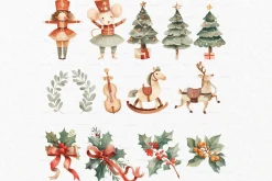 Watercolor nutcracker clipart