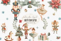 Watercolor nutcracker clipart