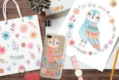 Watercolor owls clipart