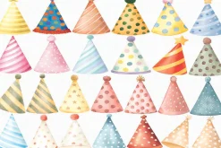 Watercolor Party Hats Clipart Set