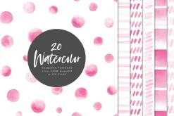 20 Watercolor Patterns Pink