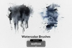17 Watercolor photoshop brushes