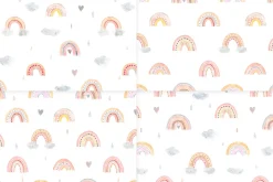 Watercolor Rainbow. Cute Patterns